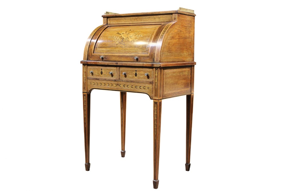 Pretty Sheraton Revival Cylinder Desk View II