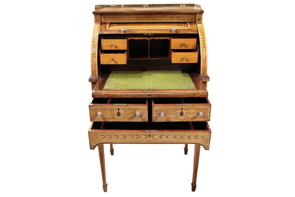 Pretty Sheraton Revival Cylinder Desk View III