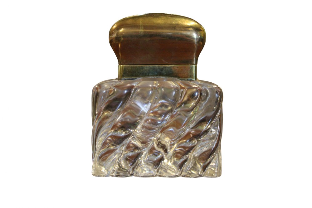 Large Pressed Glass Inkwell View IV