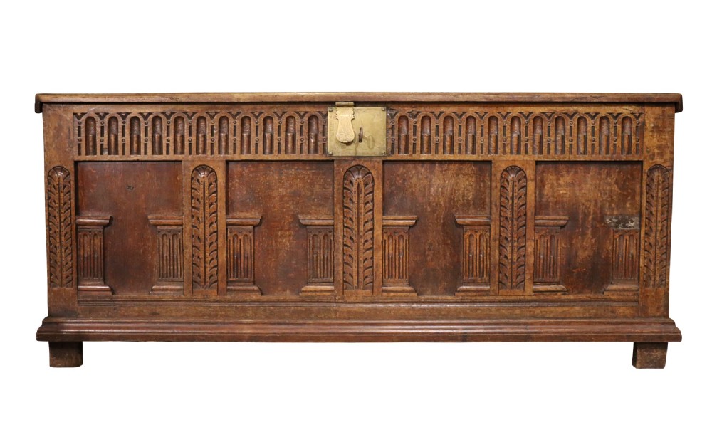 17thc Large Oak Coffer View II