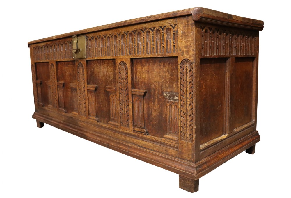 17thc Large Oak Coffer View III