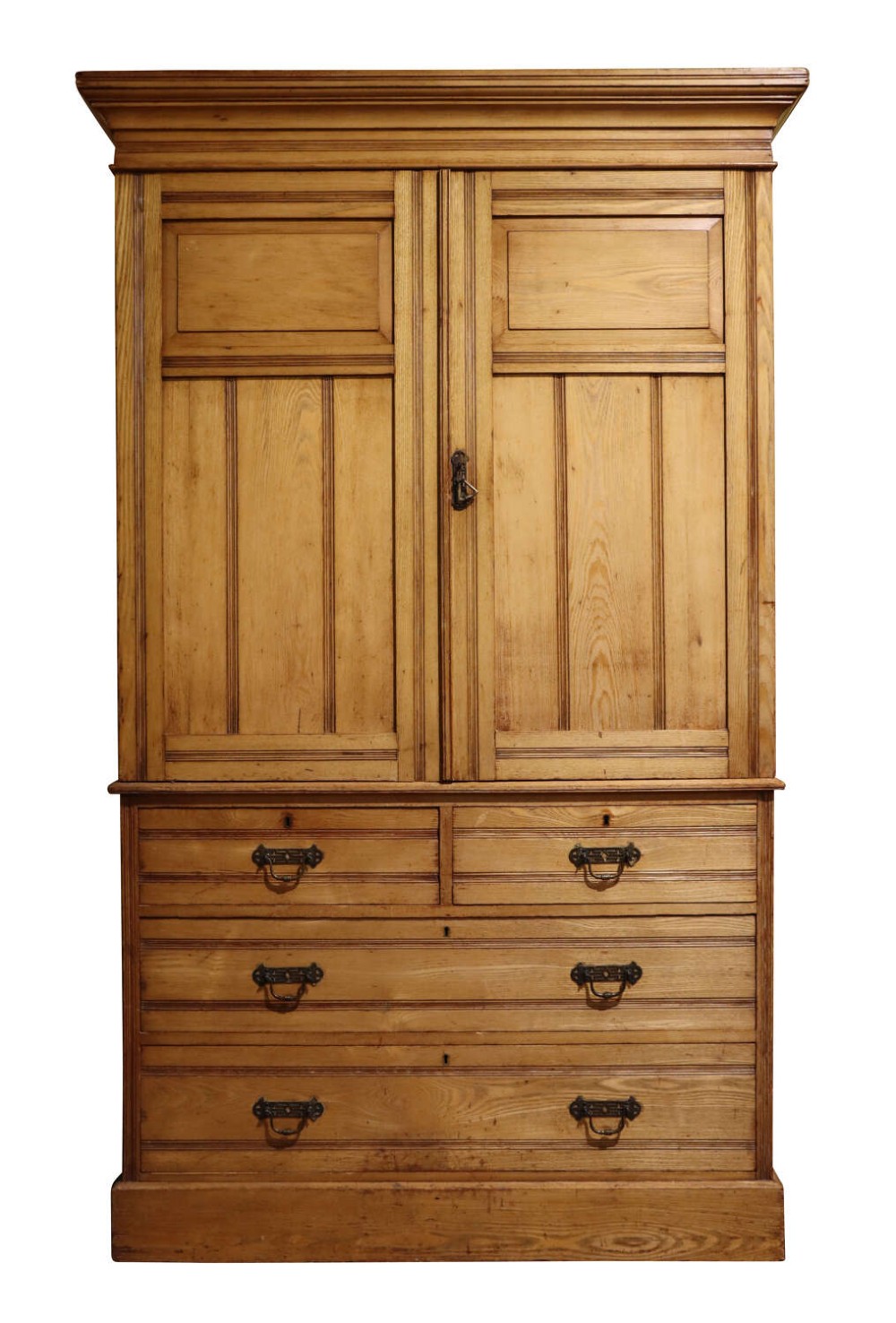 Fine English Ash Press Cupboard in the manner of Maple & Co., c.1880