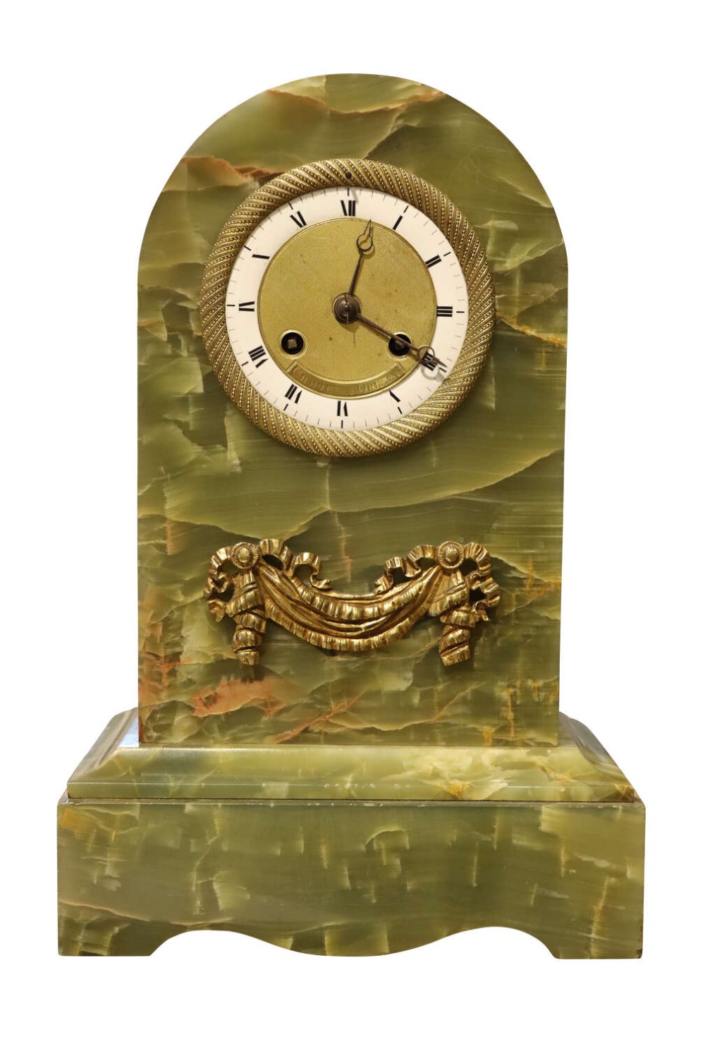 Fine Early 19th Century French Green Onyx Mantel Clock by Charles à Orléans, circa 1830