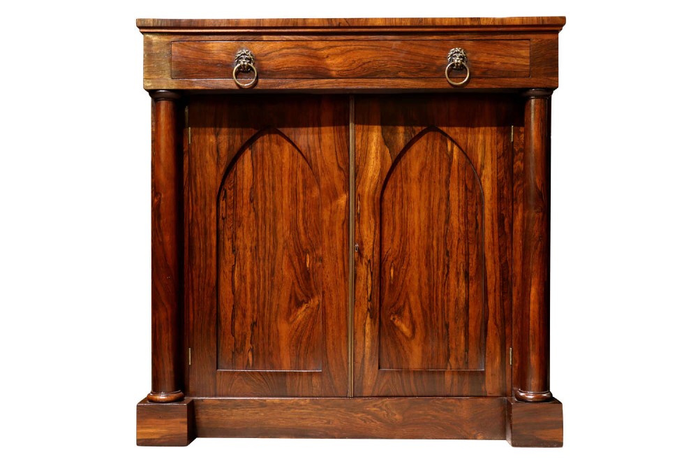 Regency Rosewood Chiffonier with Gothic Panelled Doors, Circa 1820