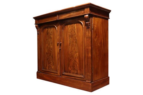 Early Victorian Mahogany Chiffonier with Flame Mahogany Panelled Doors, Circa 1840 View IV