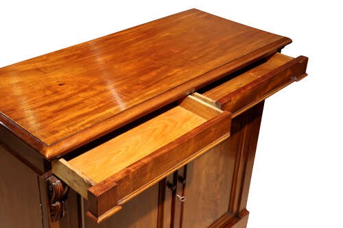 Early Victorian Mahogany Chiffonier with Flame Mahogany Panelled Doors, Circa 1840 View VI