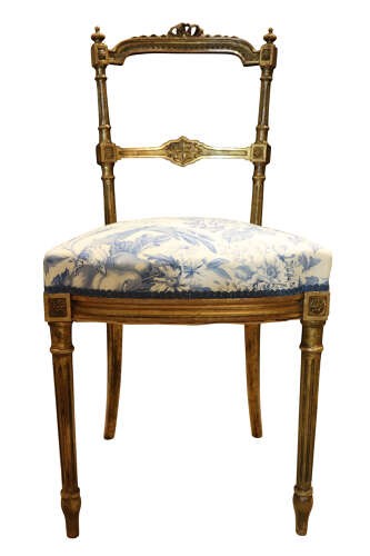 Pair of French Giltwood Salon Chairs in the Louis XVI Style, Early 20th Century View VI