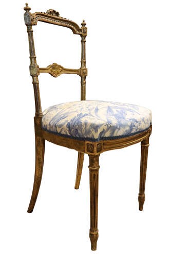 Pair of French Giltwood Salon Chairs in the Louis XVI Style, Early 20th Century View VII