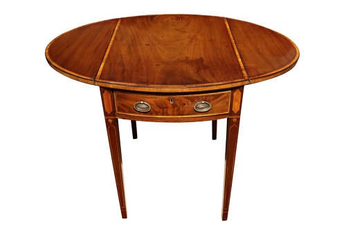 A Fine William IV Mahogany Oval Pembroke Table with Satinwood Crossbanding, Circa 1830 View II