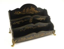 LATE VICTORIAN CHINOISERIE DECORATED LETTER RACK
