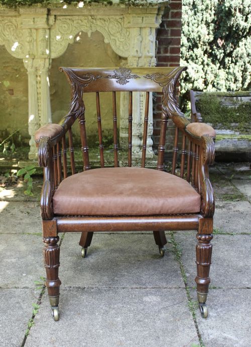 ENGLISH REGENCY OAK BERGERE ARMCHAIR - ADDITIONAL PHOTO 2