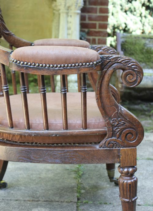 ENGLISH REGENCY OAK BERGERE ARMCHAIR - ADDITIONAL PHOTO 3