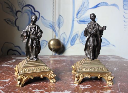 pair of 19th century bronze and ormolu figures - CATEGORY: ANTIQUE SCULPTURES - DATED 19TH CENTURY