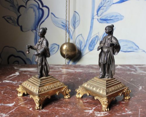 PAIR OF 19TH CENTURY BRONZE AND ORMOLU FIGURES - ADDITIONAL PHOTO 1