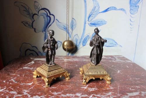 PAIR OF 19TH CENTURY BRONZE AND ORMOLU FIGURES - ADDITIONAL PHOTO 2