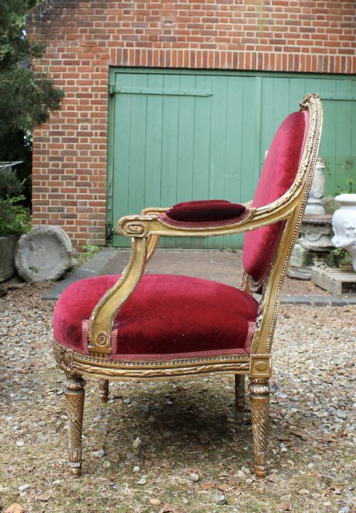 PAIR OF 19TH CENTURY GILTWOOD ARMCHAIRS - ADDITIONAL PHOTO 2