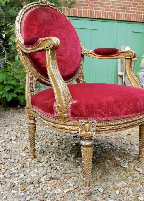 PAIR OF 19TH CENTURY GILTWOOD ARMCHAIRS - ADDITIONAL PHOTO 3