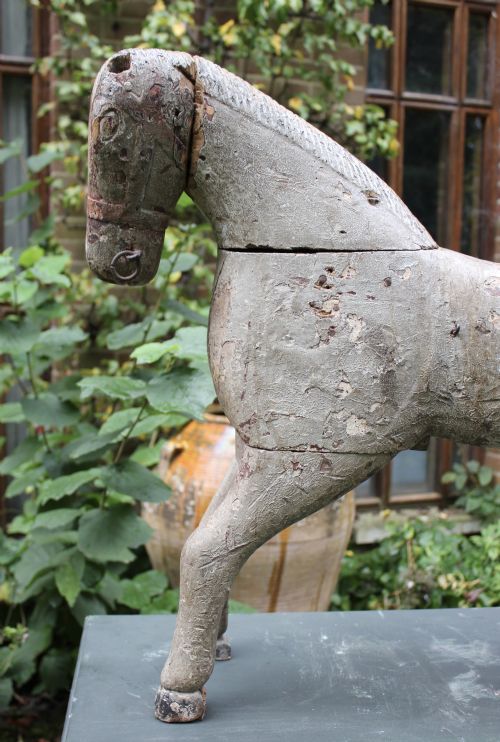 18TH19TH CENTURY CARVED WOOD HORSE - ADDITIONAL PHOTO 2