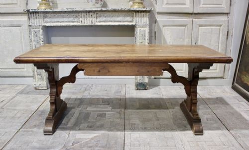 GOOD EARLY 19TH CENTURY FRUITWOOD TRESTLE TABLE - ADDITIONAL PHOTO 3