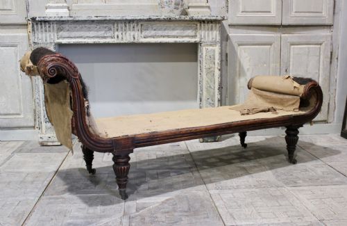 regency simulated rosewood chaise longue - CATEGORY: ANTIQUE SOFAS - DATED REGENCY