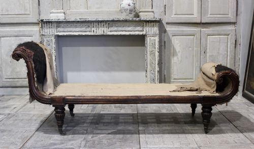 REGENCY SIMULATED ROSEWOOD CHAISE LONGUE - ADDITIONAL PHOTO 2
