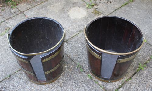 MATCHED PAIR OF 18TH CENTURY PLATE BUCKETS - ADDITIONAL PHOTO 1