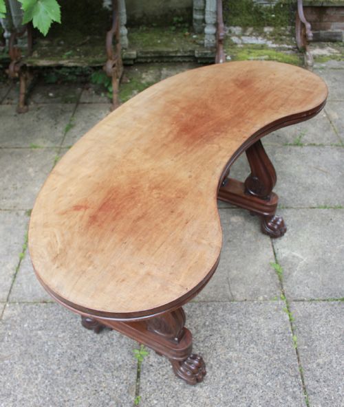 EARLY 19TH CENTURY MAHOGANY KIDNEY SHAPED WRITING TABLE - ADDITIONAL PHOTO 2