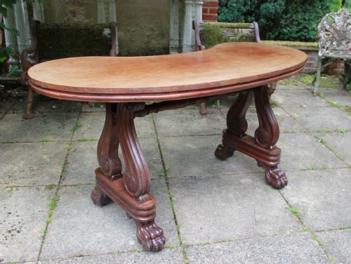 EARLY 19TH CENTURY MAHOGANY KIDNEY SHAPED WRITING TABLE - ADDITIONAL PHOTO 7