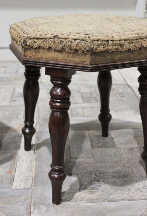 PAIR OF 19TH CENTURY MAHOGANY STOOLS - ADDITIONAL PHOTO 2