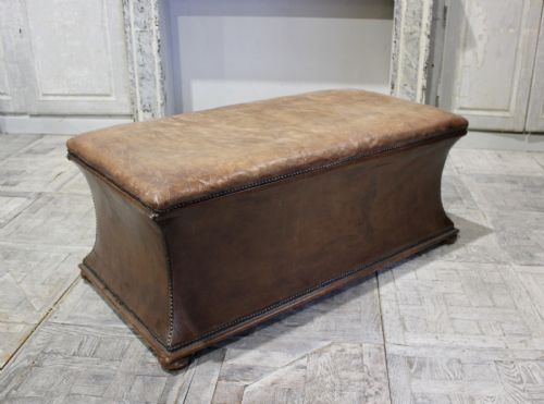 LEATHER COVERED OTTOMAN - ADDITIONAL PHOTO 4