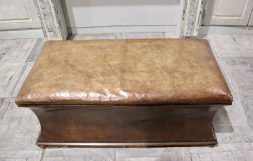 LEATHER COVERED OTTOMAN - ADDITIONAL PHOTO 6