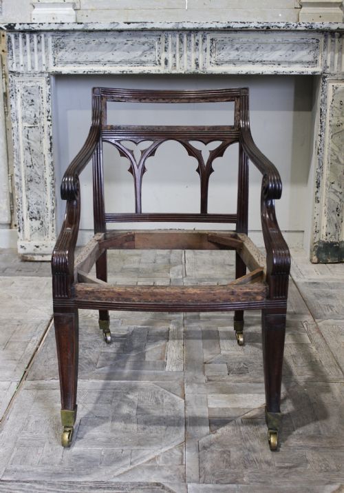 PAIR OF REGENCY GOTHIC LIBRARY CHAIRS - ADDITIONAL PHOTO 2