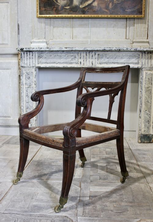 PAIR OF REGENCY GOTHIC LIBRARY CHAIRS - ADDITIONAL PHOTO 3