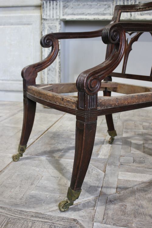 PAIR OF REGENCY GOTHIC LIBRARY CHAIRS - ADDITIONAL PHOTO 4