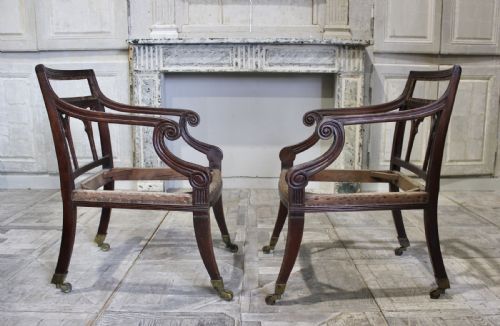 PAIR OF REGENCY GOTHIC LIBRARY CHAIRS - ADDITIONAL PHOTO 5