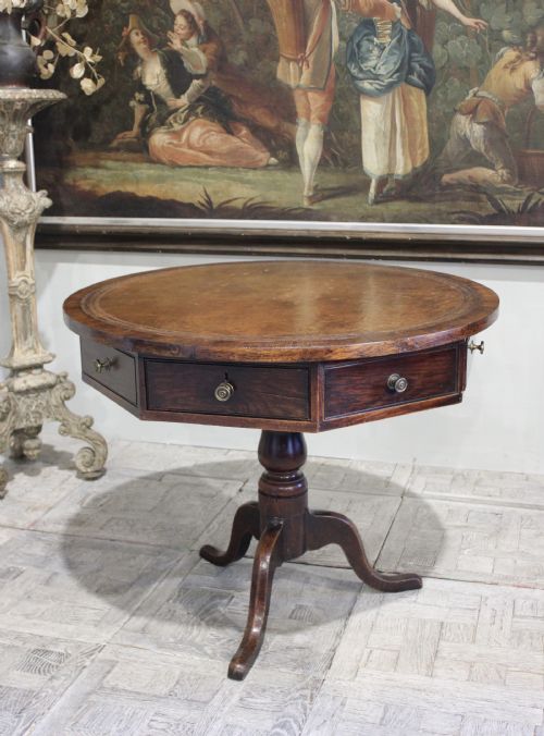 charming 18th century english oak drum table - CATEGORY: ANTIQUE TABLES - DATED GEORGIAN