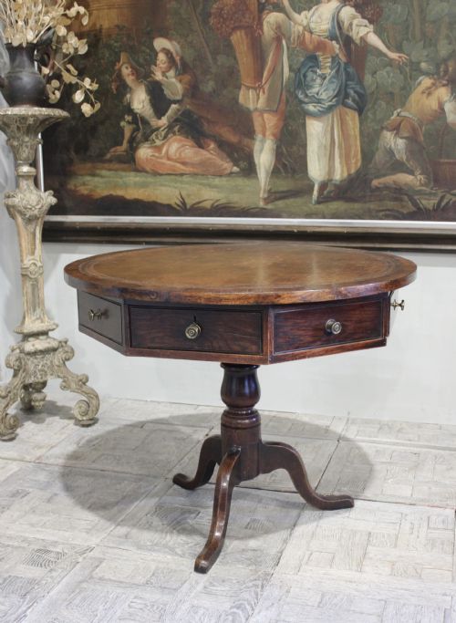 CHARMING 18TH CENTURY ENGLISH OAK DRUM TABLE - ADDITIONAL PHOTO 1