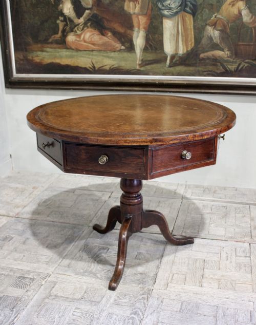 CHARMING 18TH CENTURY ENGLISH OAK DRUM TABLE - ADDITIONAL PHOTO 4