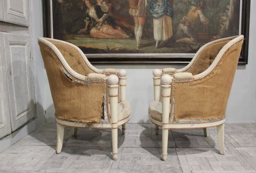 PAIR OF 19TH CENTURY NEOCLASSICAL LIBRARY TUB CHAIRS - ADDITIONAL PHOTO 1