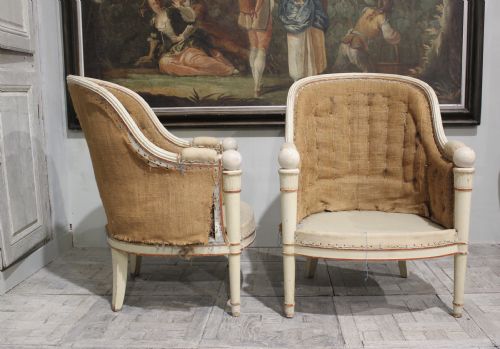 PAIR OF 19TH CENTURY NEOCLASSICAL LIBRARY TUB CHAIRS - ADDITIONAL PHOTO 5