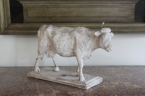 19TH CENTURY PLASTER MODEL OF A COW BY D BRUCCIANI CO LONDON - ADDITIONAL PHOTO 3