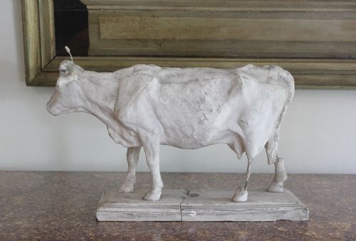 19TH CENTURY PLASTER MODEL OF A COW BY D BRUCCIANI CO LONDON - ADDITIONAL PHOTO 4