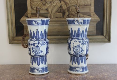 PAIR OF LARGE EARLY 19TH CENTURY CHINESE VASE LAMPS - ADDITIONAL PHOTO 1
