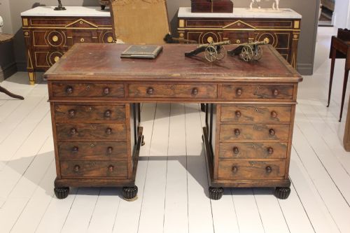 19TH CENTURY ENGLISH ROSEWOOD PARTNERS DESK - ADDITIONAL PHOTO 1