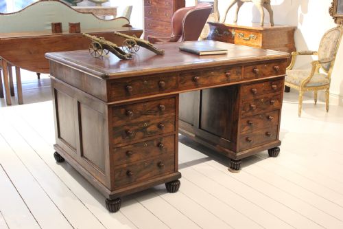 19TH CENTURY ENGLISH ROSEWOOD PARTNERS DESK - ADDITIONAL PHOTO 2