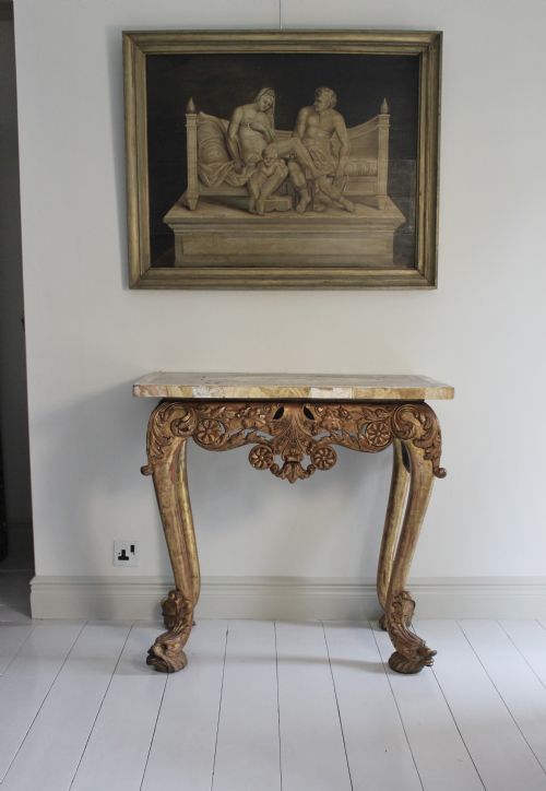 19TH CENTURY CONSOLE TABLE WITH PIETRA DURA TOP - ADDITIONAL PHOTO 1