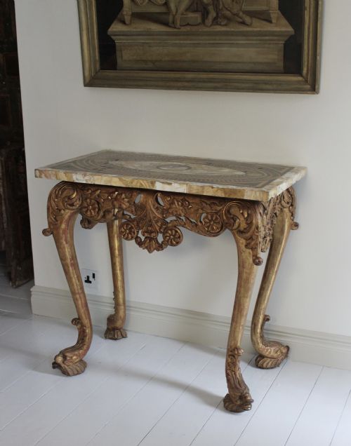 19TH CENTURY CONSOLE TABLE WITH PIETRA DURA TOP - ADDITIONAL PHOTO 2