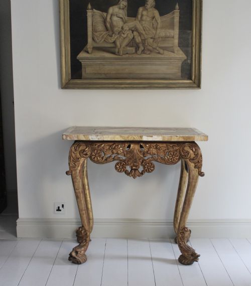 19TH CENTURY CONSOLE TABLE WITH PIETRA DURA TOP - ADDITIONAL PHOTO 3