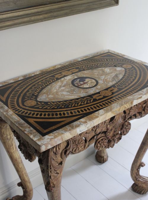 19TH CENTURY CONSOLE TABLE WITH PIETRA DURA TOP - ADDITIONAL PHOTO 4