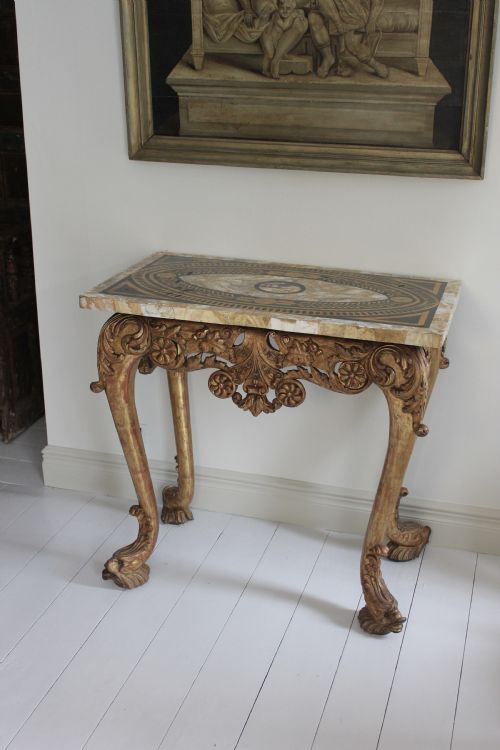 19TH CENTURY CONSOLE TABLE WITH PIETRA DURA TOP - ADDITIONAL PHOTO 5